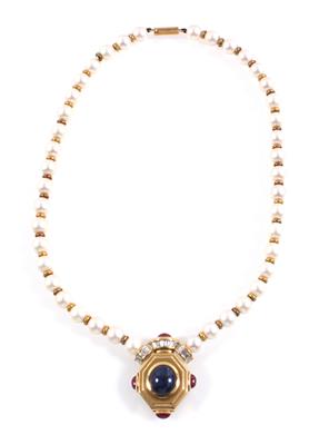 Saphir Kulturperlen Collier - Jewellery