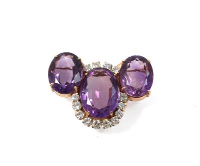 Brillant Amethystbrosche - Schmuck