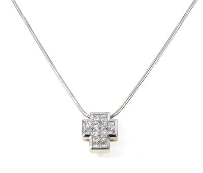 Diamant Kreuzanhänger zus. ca.1 ct - Schmuck