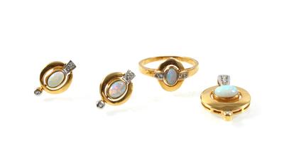 Opal Achtkantdiamant Damenschmuckgarnitur - Jewellery