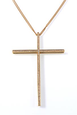 Brillantkreuzanhänger zus. ca. 2,45 ct - Jewellery