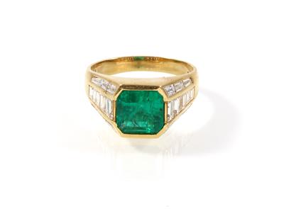 Smaragd-Diamantring ca. 2,70 ct - Gioielli