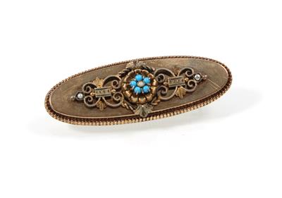 Türkis Imititionsperlbrosche - Jewellery