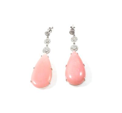 Pink Opalohrgehänge zus. 32,23 ct - Jewellery