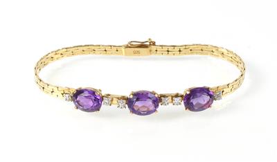 Achtkantdiamant Amethyst Armkette - Klenoty