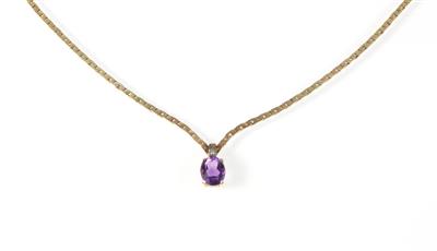 Achtkantdiamant Amethyst Collier - Schmuck