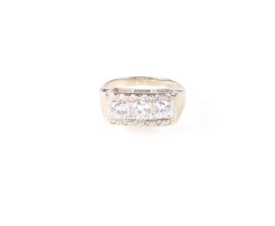 Brillant Achtkantdiamantring zus. ca. 0,80 ct - Klenoty