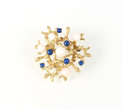 Korallen Lapis-Lazulibrosche - Jewellery