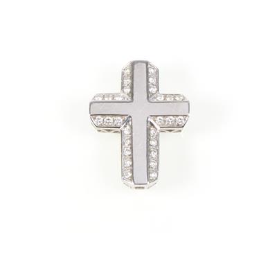 Brillantkreuzanhänger zus. ca.0,50 ct - Gioielli