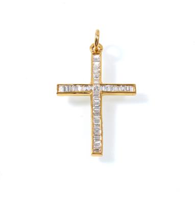 Diamantanhänger Kreuz zus. ca. 0,80 ct - Jewellery