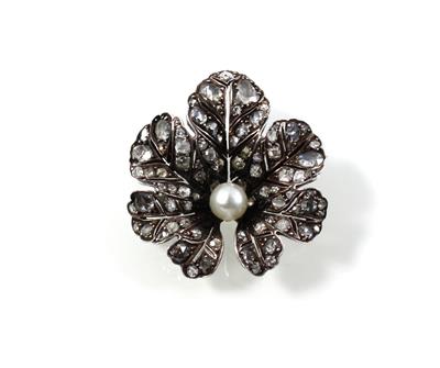 Diamantbrosche Blatt zus. ca. 2,60 ct - Schmuck