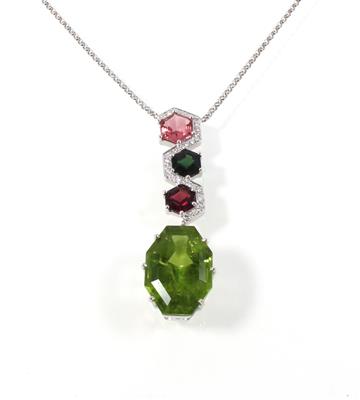 Peridotcollier ca. 15 ct - Klenoty