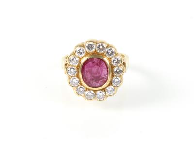 Brillant Rubin Ring - Schmuck