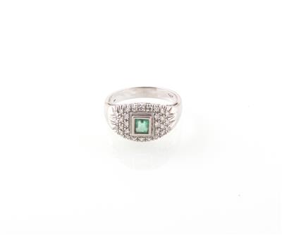 Diamant Smaragd Ring - Jewellery