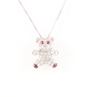 Brillant Rubincollier Teddybär - Jewellery