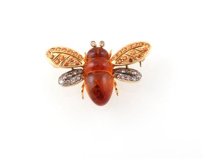 Brillant Citrinbrosche Fliege - Jewellery
