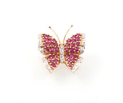 Rubin Diamantbrosche Schmetterling - Jewellery