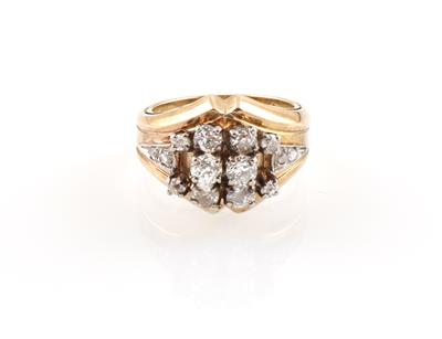 Altschliffdiamant Ring zus. ca. 1,25 ct - Klenoty