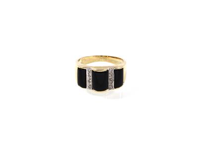 Achtkantdiamant Onyxring - Jewellery