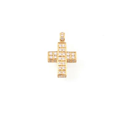 Brillant Kreuzanhänger zus. ca. 1 ct - Schmuck