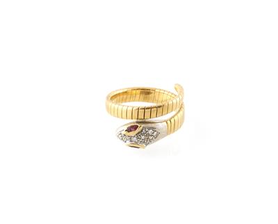 Diamant Rubinring Schlange - Jewellery