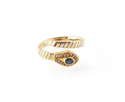 Diamant Saphirring Schlange - Jewellery