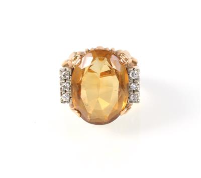 Sechzehnkantdiamant Citrin Ring - Jewellery