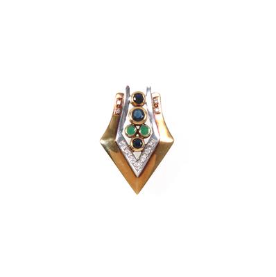Achtkantdiamant Farbsteinanhänger - Jewellery