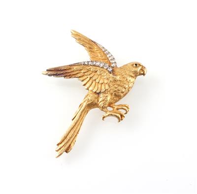 Diamantbrosche Vogel zus. ca. 0,20 ct - Jewellery