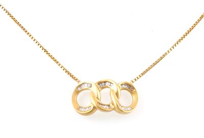 Diamantcollier zus. ca. 0,90 ct - Jewellery