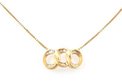 Diamantcollier zus. ca. 0,90 ct - Gioielli