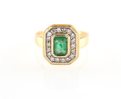 Achtkantdiamant Smaragdring - Jewellery