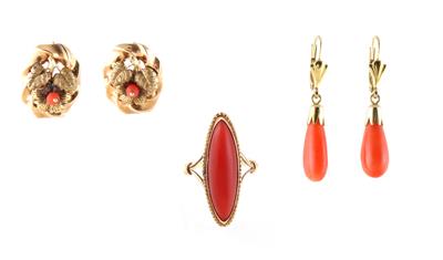 Korallenring, 4 Ohrringe - Jewellery