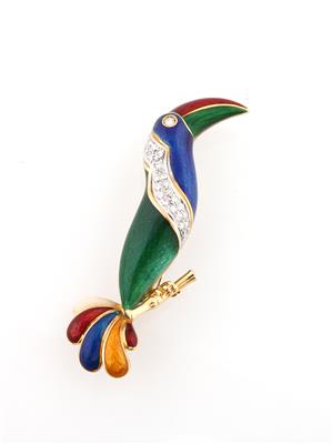 Brillantbrosche Tukan zus. ca. 0,50 ct - Jewellery