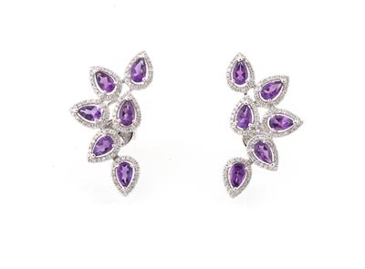 Brillant Amethyst Ohrstecker - Schmuck