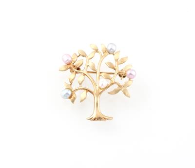 Kulturperlenbrosche Baum - Jewellery