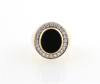 Brillant Onyxring zus. ca. 0,60 ct - Jewellery