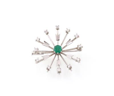 Brillant Smaragdbrosche - Jewellery