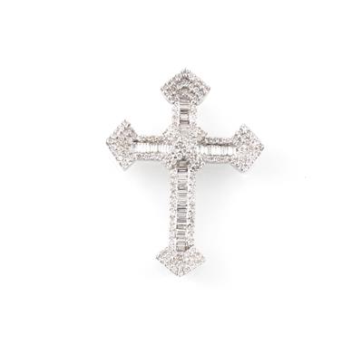 Diamant Kreuzanhänger zus. ca. 1,80 ct - Schmuck