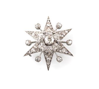 Diamantbrosche Stern zus. ca. 2,50 ct - Schmuck