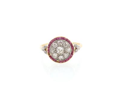 Altschliffdiamant Rubin Ring - Schmuck