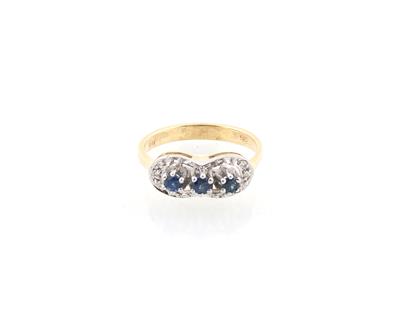 Achtkantdiamant Saphir Ring - Jewellery