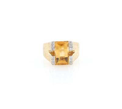 Brillant Citrin Ring - Schmuck