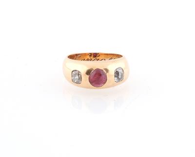 Diamant Rubin Ring zus. ca. 0,50 ct - Gioielli