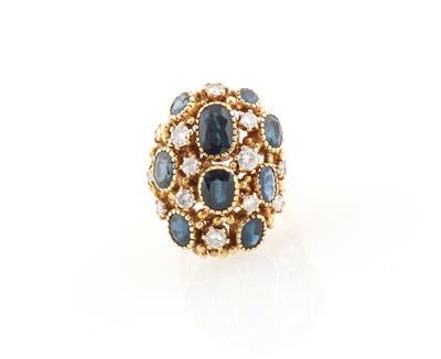 Brillant Saphir Ring zus. ca.5,50 ct - Gioielli