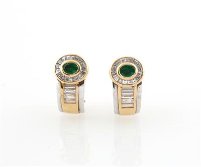 Diamant Smaragd Ohrclips - Jewellery