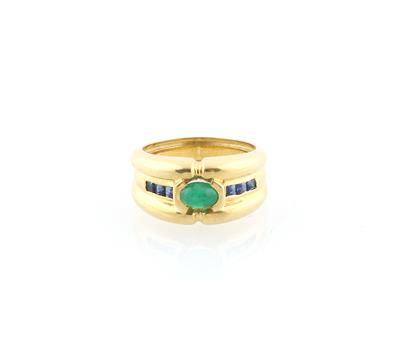Saphir Smaragd Ring - Schmuck