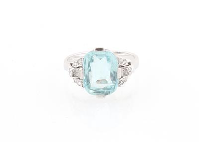 Diamant Aquamarinring - Schmuck