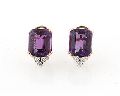 Brillant Amethystohrclips - Schmuck