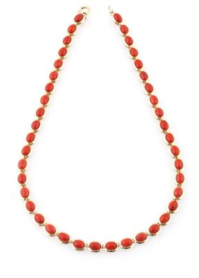 Collier mit behandelten Korallen - Schmuck